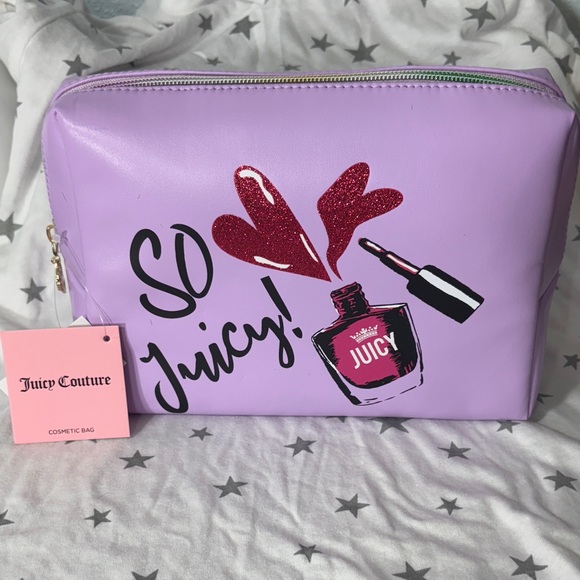 Juicy Couture Handbags - Juicy Couture Lavender Cosmetic Bag with Red Accents